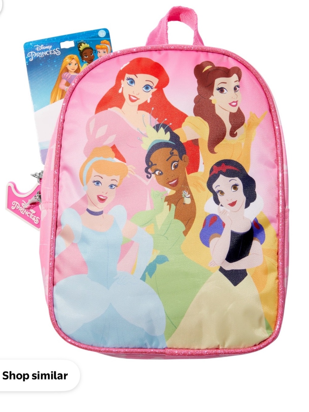 Disney Pink Princess Character Kids Backpack with Multicolor Print